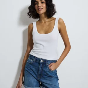 Mid Wash Miley Mom Shorts